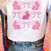 Online Dear-Lover Bunny Bowknot Graphic Easter Fashion T Shirt White