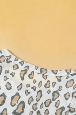 Best Dear-Lover Butterfly Sleeve Leopard Print Top White