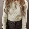 Outlet Dear-Lover Cable Knit Cropped Sweater White