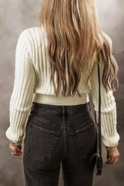 Outlet Dear-Lover Cable Knit Cropped Sweater White