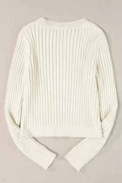 Outlet Dear-Lover Cable Knit Cropped Sweater White