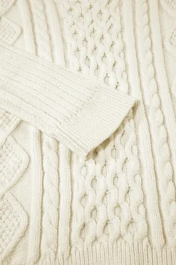 Outlet Dear-Lover Cable Knit Cropped Sweater White