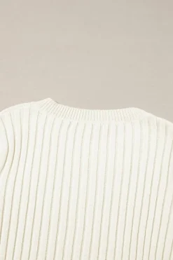 Outlet Dear-Lover Cable Knit Cropped Sweater White