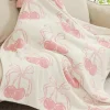 Discount Dear-Lover Cheery Print Reversible Soft Blanket 127*152cm White