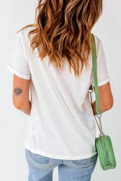 Clearance Dear-Lover Chenille MARDI GRAS Patched Graphic T Shirt White