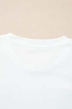Online Dear-Lover Christmas Bowknot Graphic Cotton Blend T Shirt White
