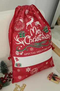 Clearance Dear-Lover Christmas Drawstring Large Gift Bag 50*66cm White