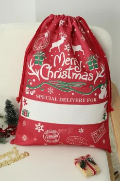 Clearance Dear-Lover Christmas Drawstring Large Gift Bag 50*66cm White