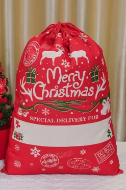 Clearance Dear-Lover Christmas Drawstring Large Gift Bag 50*66cm White