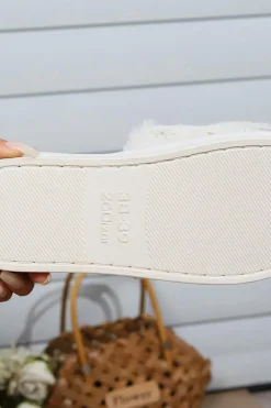 Sale Dear-Lover Christmas Fashion Printed Open Toe Plush Slippers White