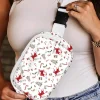 New Dear-Lover Christmas Pattern Print Buckle Wide Strap Crossbody Bag White