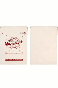 Clearance Dear-Lover Christmas Santa Claus Elk Letter Print Drawstring Gift Sack Bag White
