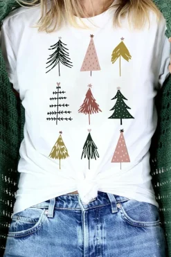 Discount Dear-Lover Christmas Tree Graphic Tee White