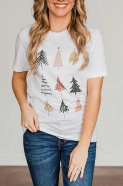 Discount Dear-Lover Christmas Tree Graphic Tee White