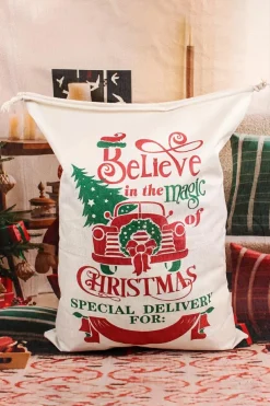 Outlet Dear-Lover Christmas Tree Truck Print Drawstring Large Gift Bag White