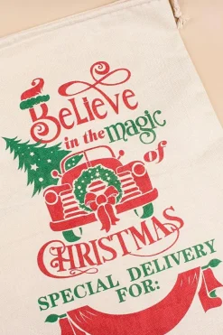Outlet Dear-Lover Christmas Tree Truck Print Drawstring Large Gift Bag White