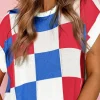 Outlet Dear-Lover Color Block Cap Sleeve Sweater White