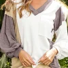 Discount Dear-Lover Colorblock Patchwork Exposed Seam Knit Top White