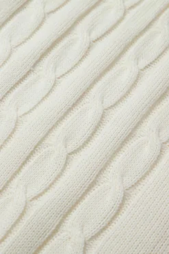 Fashion Dear-Lover Colorblock V Neck Cap Sleeve Cable Knit Sweater White