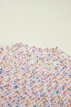 Hot Dear-Lover Confetti Knit Popcorn Sweater Top White