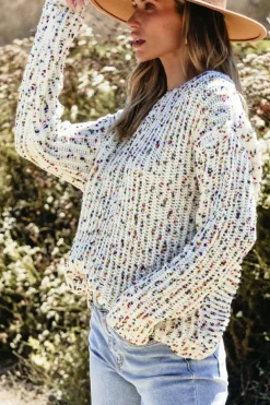 Outlet Dear-Lover Confetti Reversible Twist Sweater White