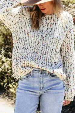 Outlet Dear-Lover Confetti Reversible Twist Sweater White
