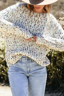 Outlet Dear-Lover Confetti Reversible Twist Sweater White