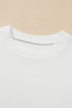 New Dear-Lover Contrast Ricrac Floral Sleeve Top White