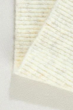 Clearance Dear-Lover Contrast Stitch Detail Ribbed Trim Sweater White