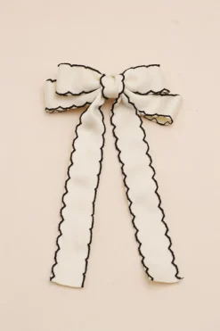 Outlet Dear-Lover Contrast Trim Colorblock Bowknot Hair Pin White