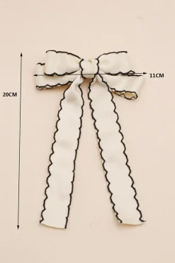 Outlet Dear-Lover Contrast Trim Colorblock Bowknot Hair Pin White