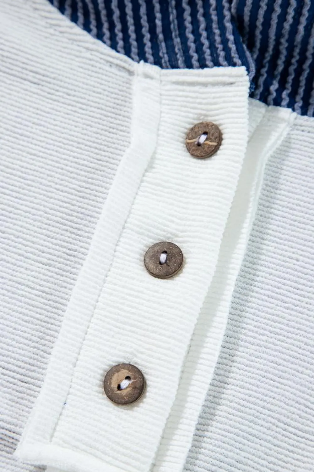 Hot Dear-Lover Corded Colorblock Patch Pocket Drawstring Hooded Top White