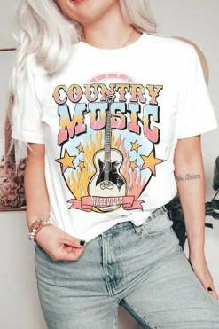 Outlet Dear-Lover COUNTRY MUSIC NASHVILLE Graphic Tee White