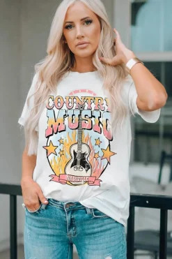 Outlet Dear-Lover COUNTRY MUSIC NASHVILLE Graphic Tee White