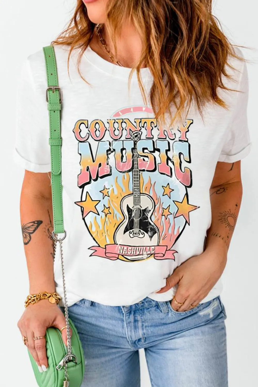 Outlet Dear-Lover COUNTRY MUSIC NASHVILLE Graphic Tee White