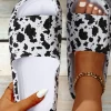 Outlet Dear-Lover Cow Spots Printed Non-slip Slippers White