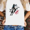 Hot Dear-Lover Cowboy Howdy Embroidered Western Fashion T Shirt White