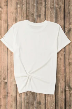 Outlet Dear-Lover Crawfish Bow Printed Casual T Shirt White