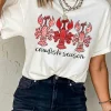 New Dear-Lover Crawfish Season Fashion Graphic Crewneck T Shirt White