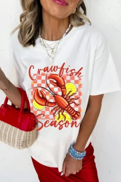 Outlet Dear-Lover Crawfish Season Graphic Fashion Summer T Shirt White