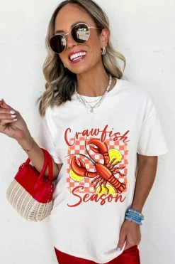Outlet Dear-Lover Crawfish Season Graphic Fashion Summer T Shirt White