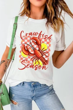 Outlet Dear-Lover Crawfish Season Graphic Fashion Summer T Shirt White