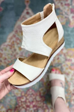 Outlet Dear-Lover Crisscross Detail Hollowed Leather Gladiator Sandals White