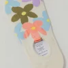 Sale Dear-Lover Cute Floral Print No Show Socks White
