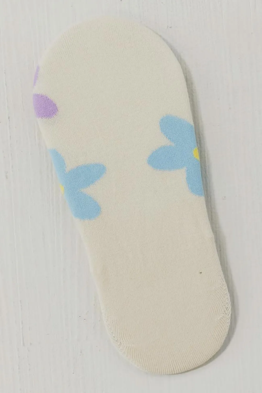 Sale Dear-Lover Cute Floral Print No Show Socks White