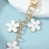 Clearance Dear-Lover Cute Flower Shape Ornament Key Buckle White