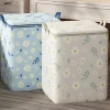 Discount Dear-Lover Daisy Print Nonwovens Wardrobe Large Storage Bag with Lid White