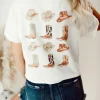Best Dear-Lover Double-Side Cowboy Hat & Boots Graphic Tee White