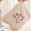 Sale Dear-Lover Easter Rabbit Print Corduroy Makeup Storage Bag White