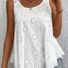 Sale Dear-Lover Eyelet Embroidery Tank Top White